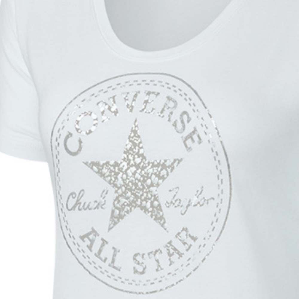 NWT Metallic Converse Chuck All Star Patch T-Shirt - Picture 2 of 6